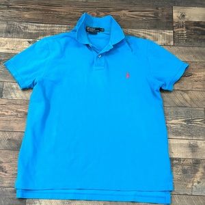 Polo by Ralph Lauren Mens Vintage Teal Polo W/ Hot Pink Logo Size Medium